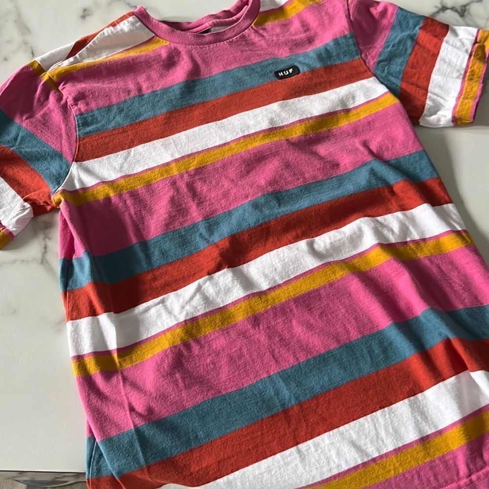 Huf Striped Crew T Tagged M